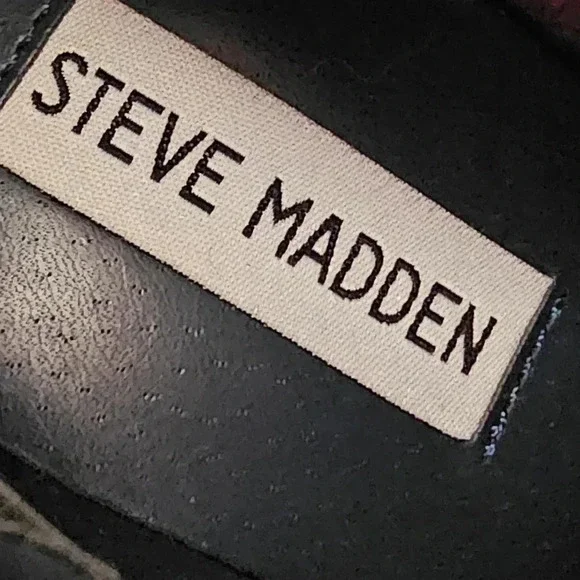 Steve Madden Size 7 Edit Ankle booties velvet royal blue sapphire chunky Heel - Picture 10 of 10